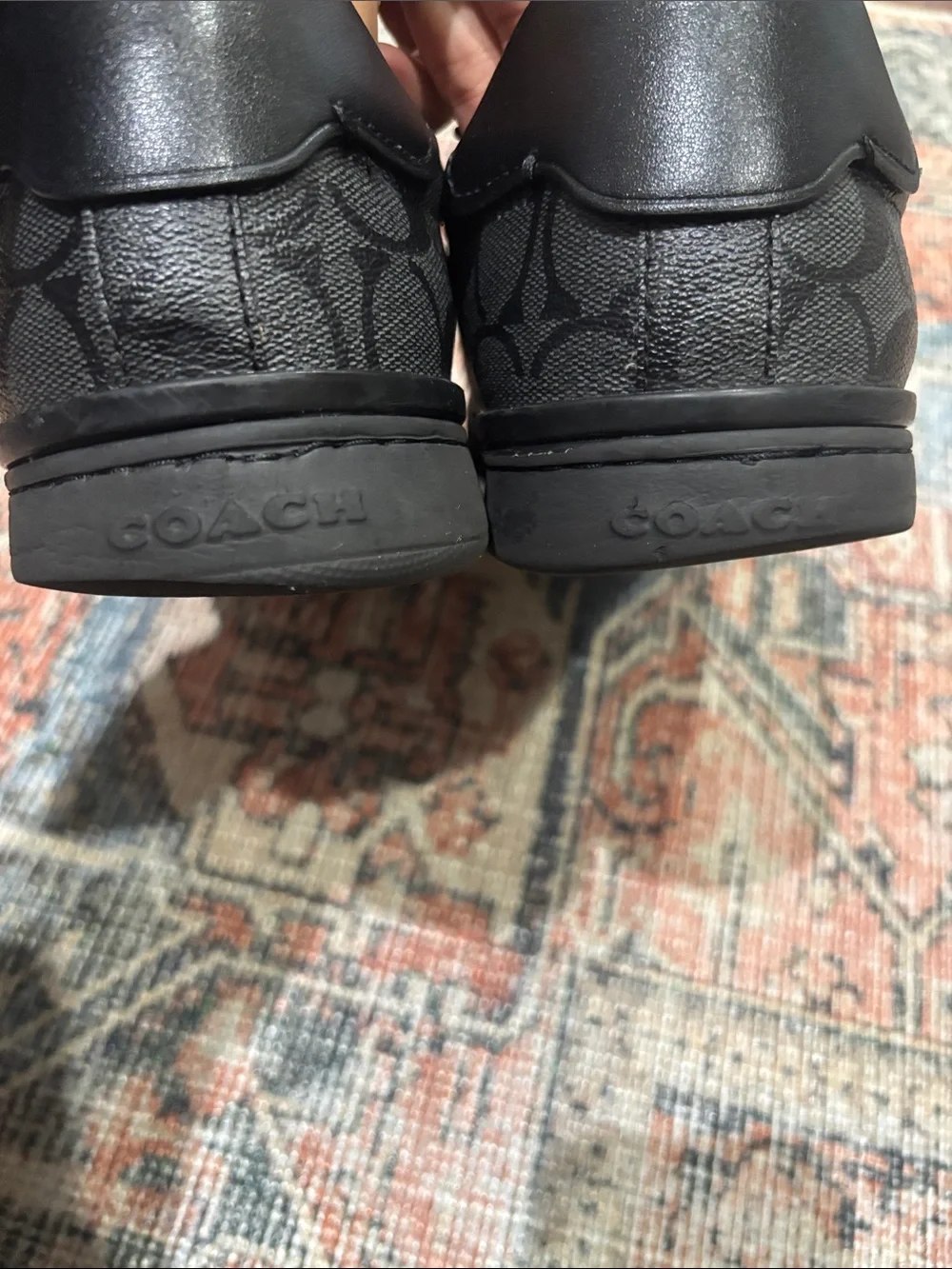 Coach Black Signature Canvas Low-Top Sneakers with Tonal C Pattern